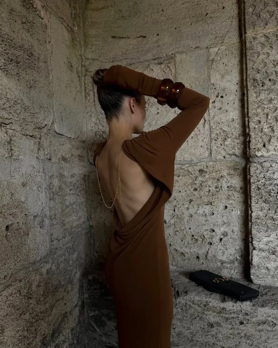 Платье Sunset maxi, Коричневый