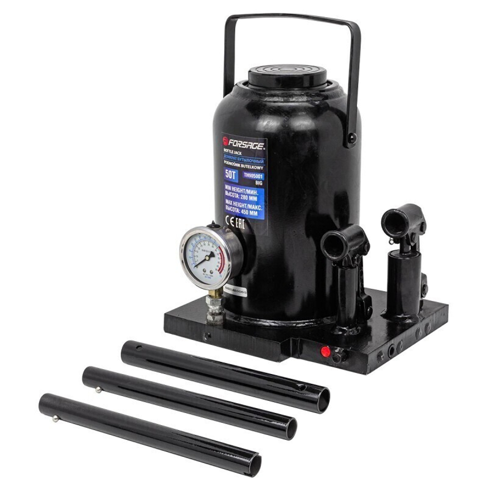 Домкрат бутылочный двухштоковый Forsage 50т
