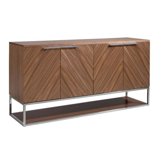 Сервант 3233/MK1502A из ореха и хромированной стали