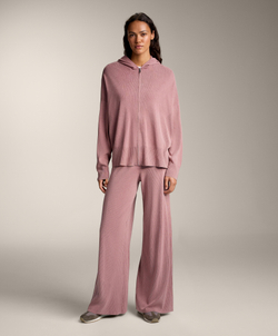 Oysho Длинная вязаная куртка с эффектом потертости, светло-розовый