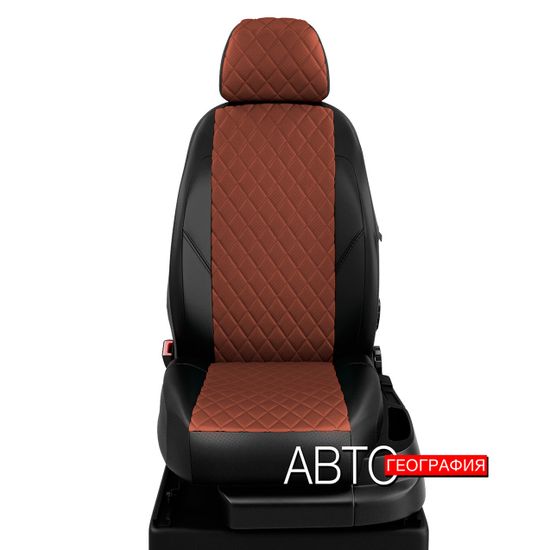 Чехлы на сиденья Citroen C-Crosser (2007-2013) из экокожи "Ромб"