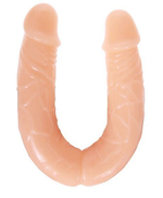 Двухголовый телесный фаллоимитатор - 35,9 см. (Цвет: телесный)