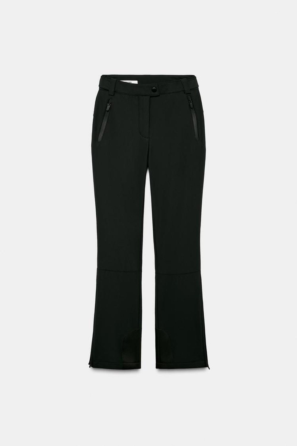 ZARA ВЕТРОЗАЩИТНЫЕ И ВОДОНЕПРОНИЦАЕМЫЕ БРЮКИ С ВЫСОКОЙ ПОСАДКОЙ, ЧЕРНЫЙ