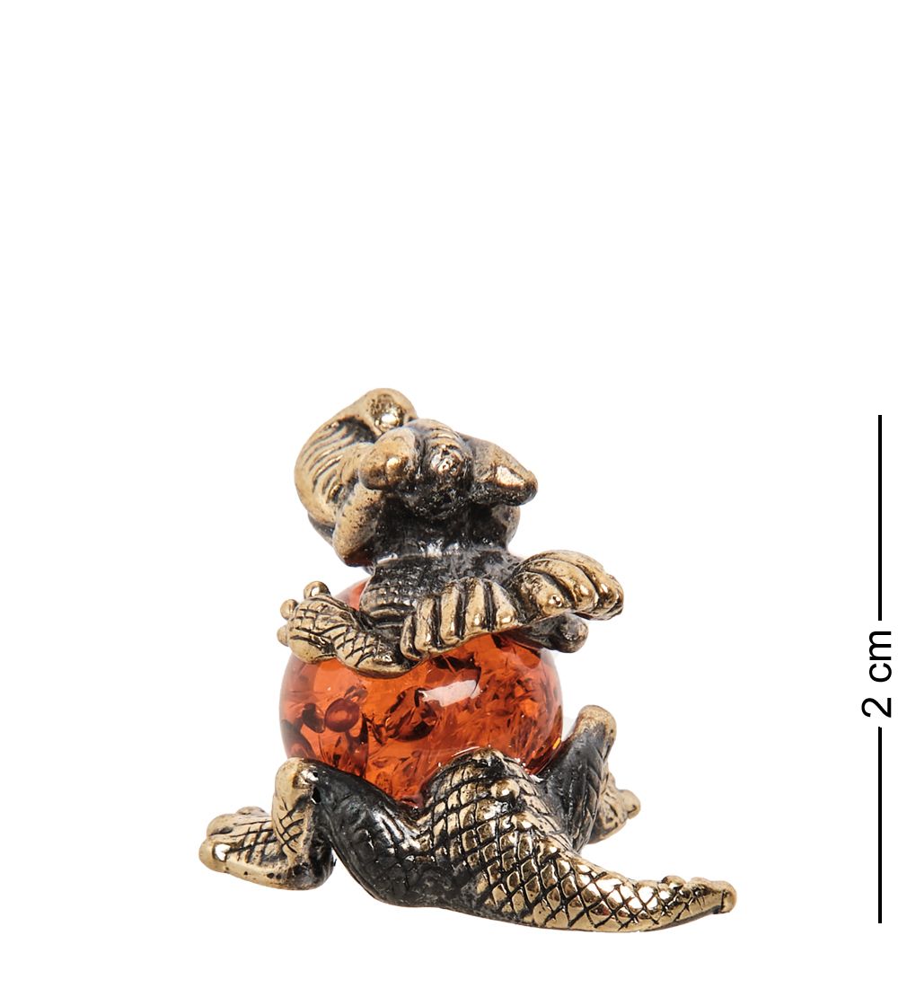 Народные промыслы AM- 274 Фигурка «Дракон» мал. (латунь, янтарь)