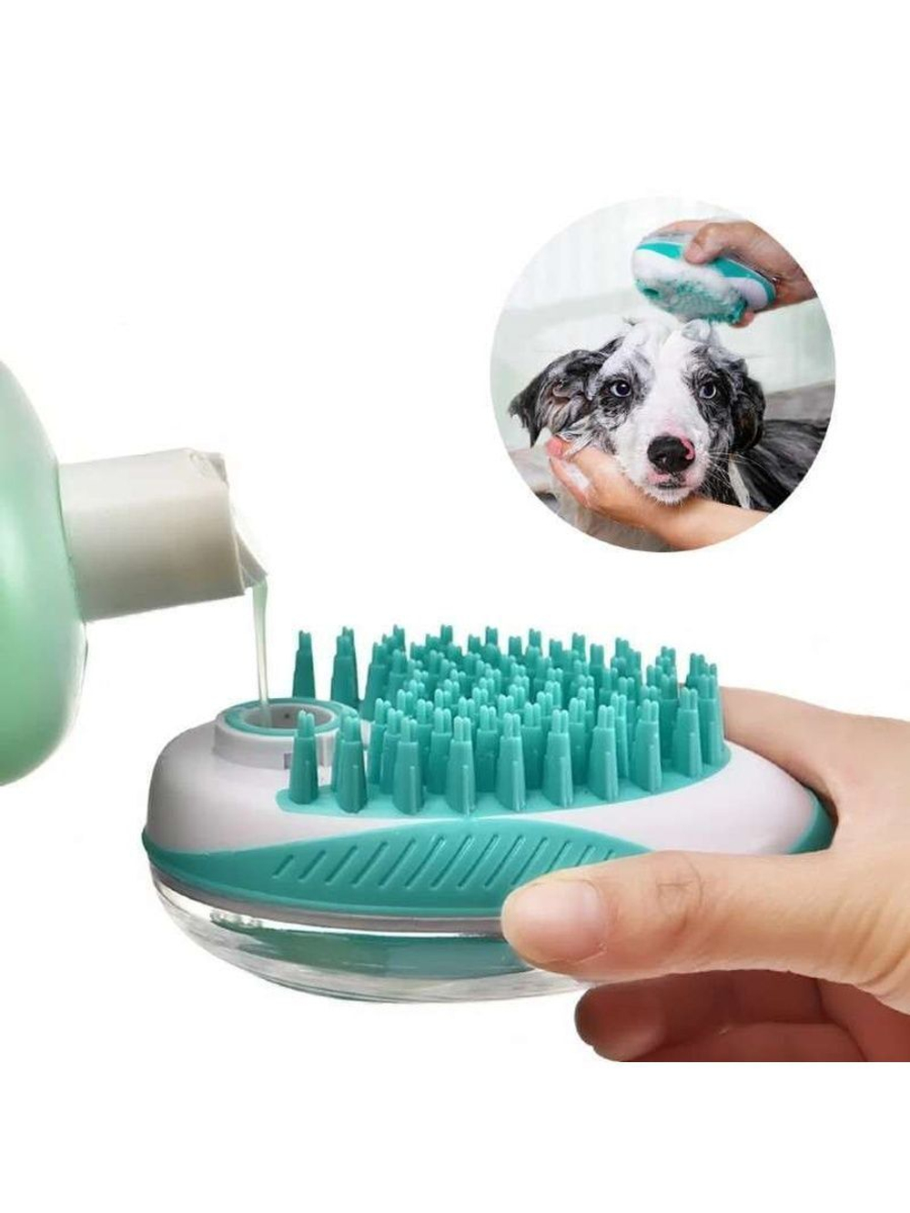 M-Pets щетка для мытья животных с дозатором для мыла Rubeaz