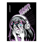 Блокнот 105х140 мм. 32л. белый офсет 65 г/м² "Девушка в наушниках" (Феникс+)