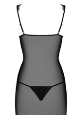 Полупрозрачная комбинация с кружевом Musca Cremise (46-48) (Цвет: черный с бордовым)