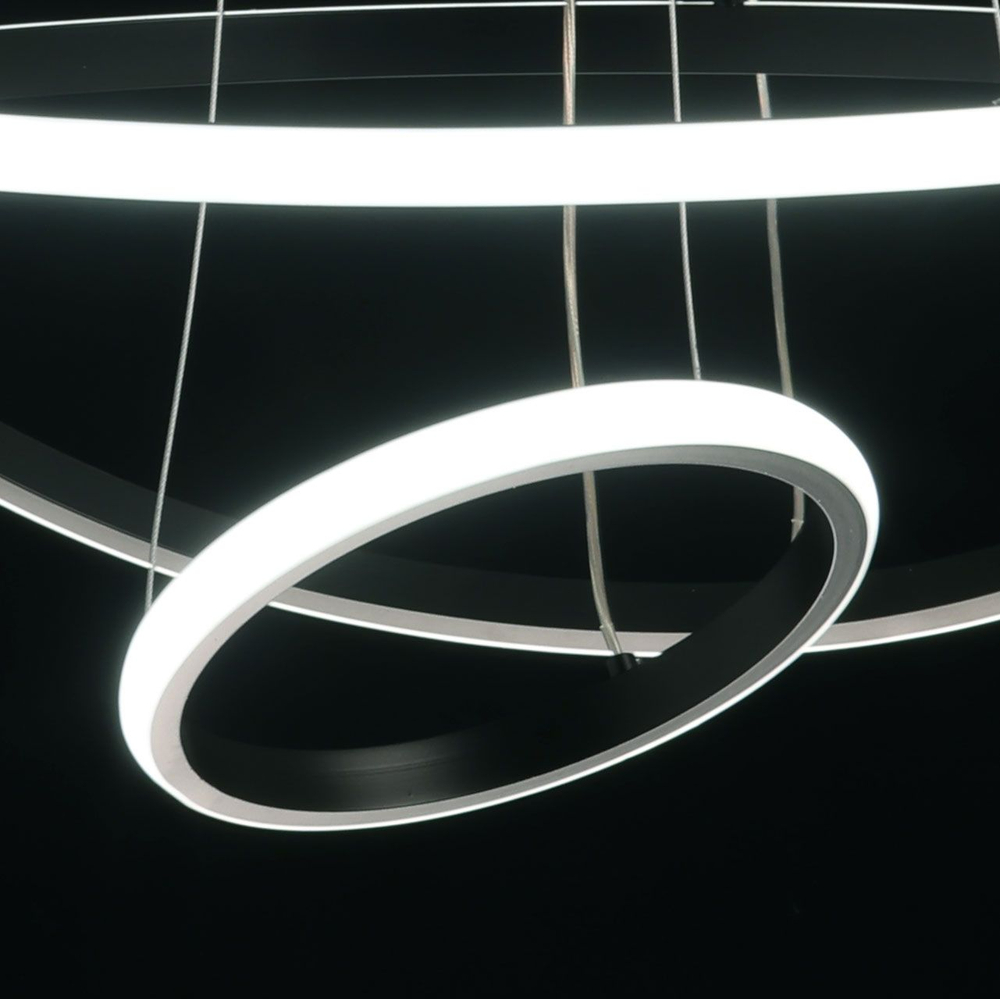 Люстра подвесная светодиодная Lanbos 58098, 70 Вт LED, черная