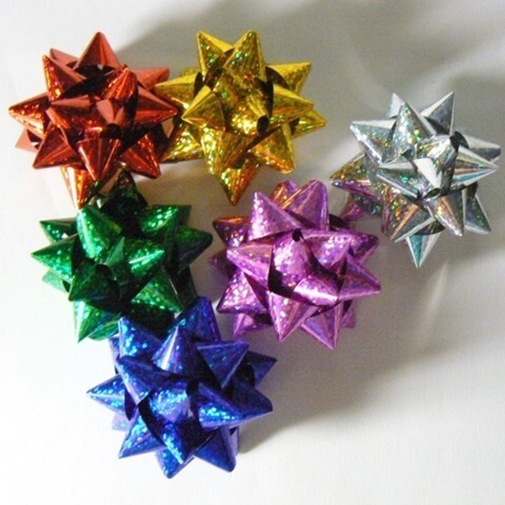 Бант-звезда, Голография, Ассорти / 5см