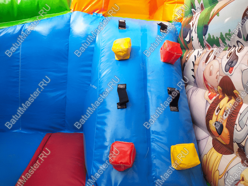 Детский надувной батут "Попугайчики и их друзья", размер 3,5*3*2,7 м