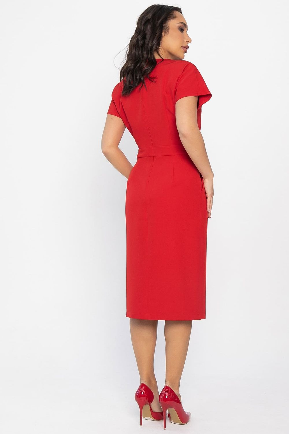 Платье с карманами Утренняя роса (красное) П14372-16М LT Collection