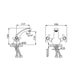 Смеситель для раковины 1/2 кер F1025 FRAP КРЕСТ (литой, хром, латунь)