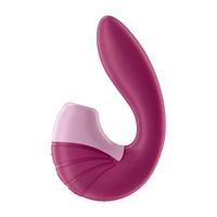 Малиновый вибратор 16,9см с вакуумным стимулятором Satisfyer Supernova