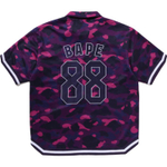 A Bathing Ape Bathing Ape Shirts Button Moderate Polyester Regular Straight Fit Summer 0zxsrm314321q фиолетовый