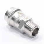 Переходник 22-1/2", WAAG Heavy Inox, пресс-резьба, нар., сталь нержавеющая