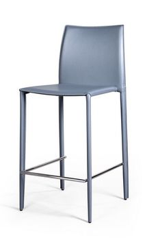 Стул полубарный Rolf, кожа антрацит