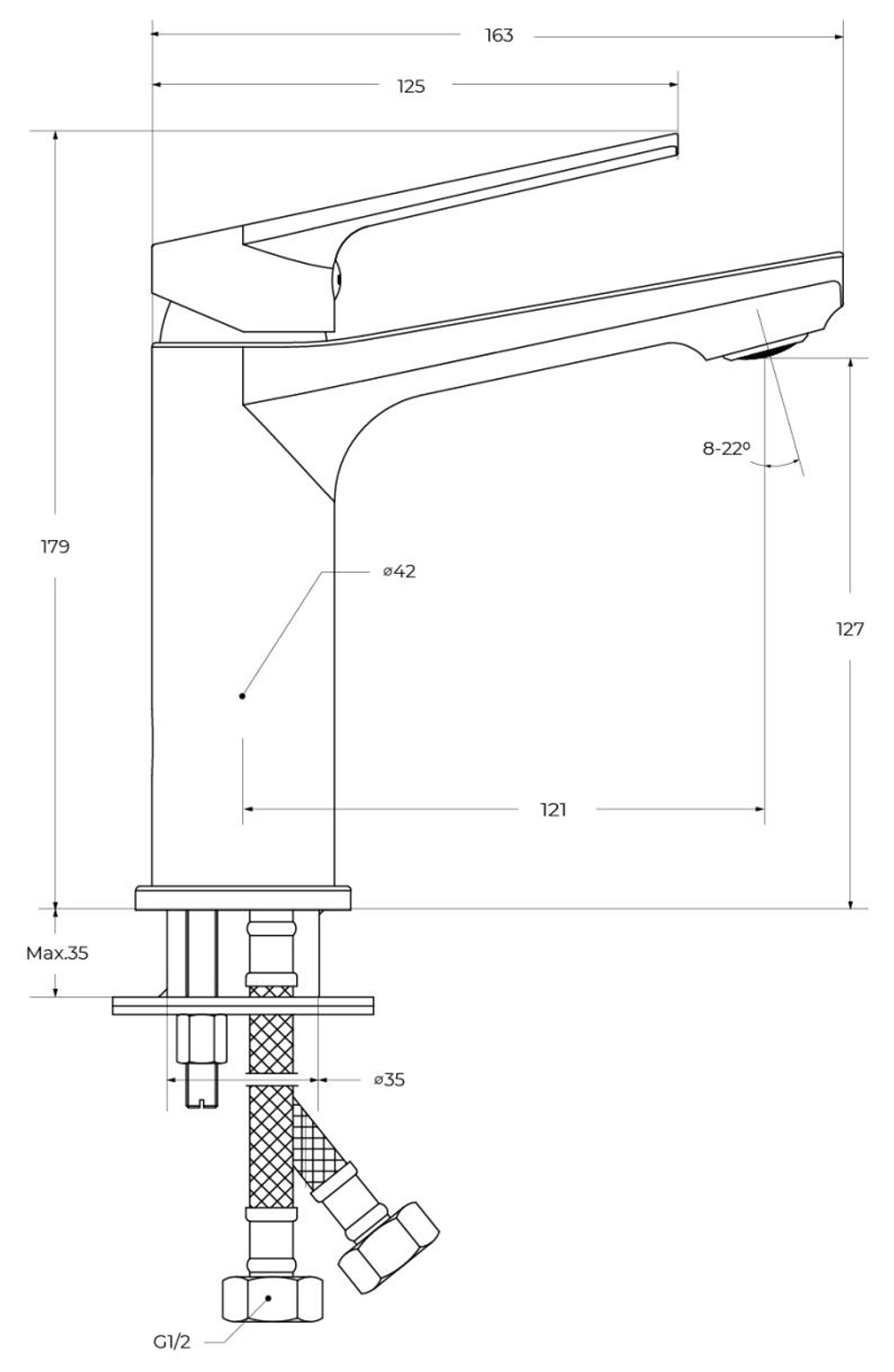 Смеситель CEZARES COMFORT-LS-01-W0 для раковины без донного клапана
