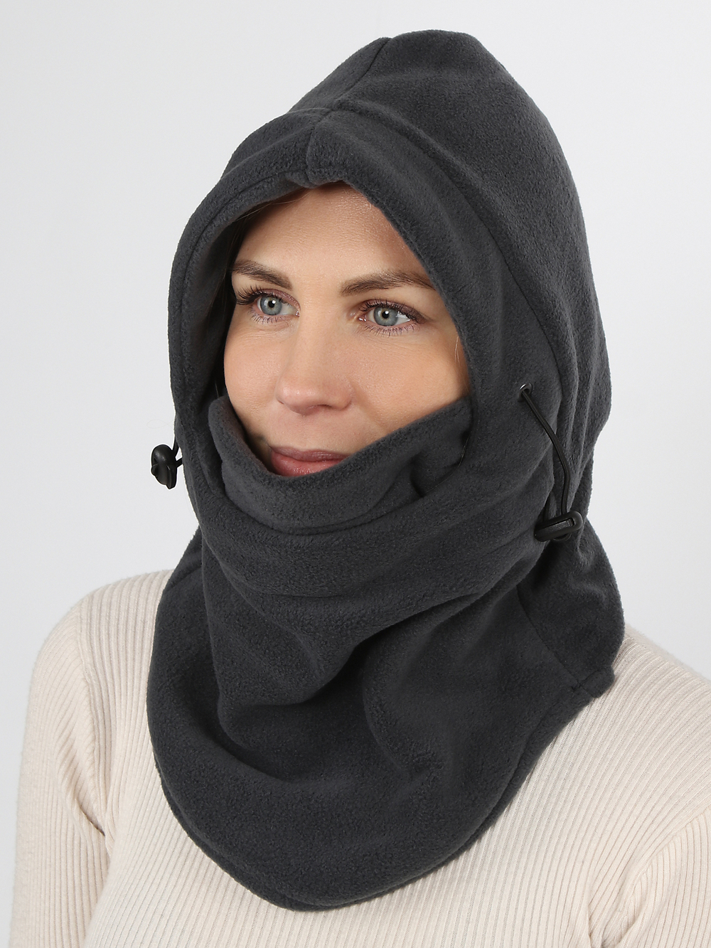 Женская шлем-балаклава "PRIVAL" цвет темно-серый