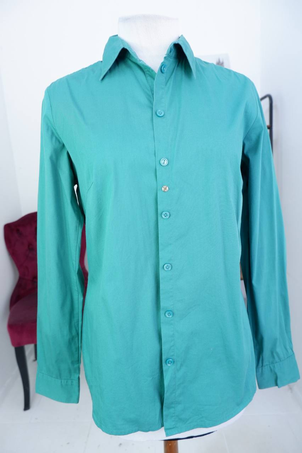 Рубашка-блузка bpc свежего зеленого оттенка 48 размер