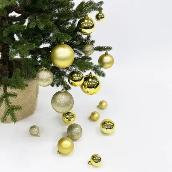 Набор пластиковых шаров Гамма 46 шт., золото, ChristmasDeLuxe (88023)