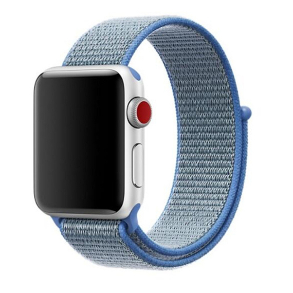 Синий спортивный ремешок для часов Apple Watch 38 и 40мм из плетеного нейлона, tahoe blue