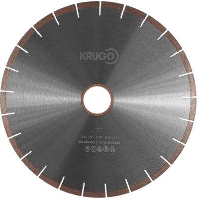 Диск алмазный сегментный по мрамору, бесшумный KRUGO 350x40/42x3,0x60x10mm, BSM14A