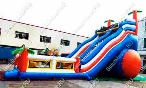 Надувной батут-горка "Супер-волна" 12*5*8 м