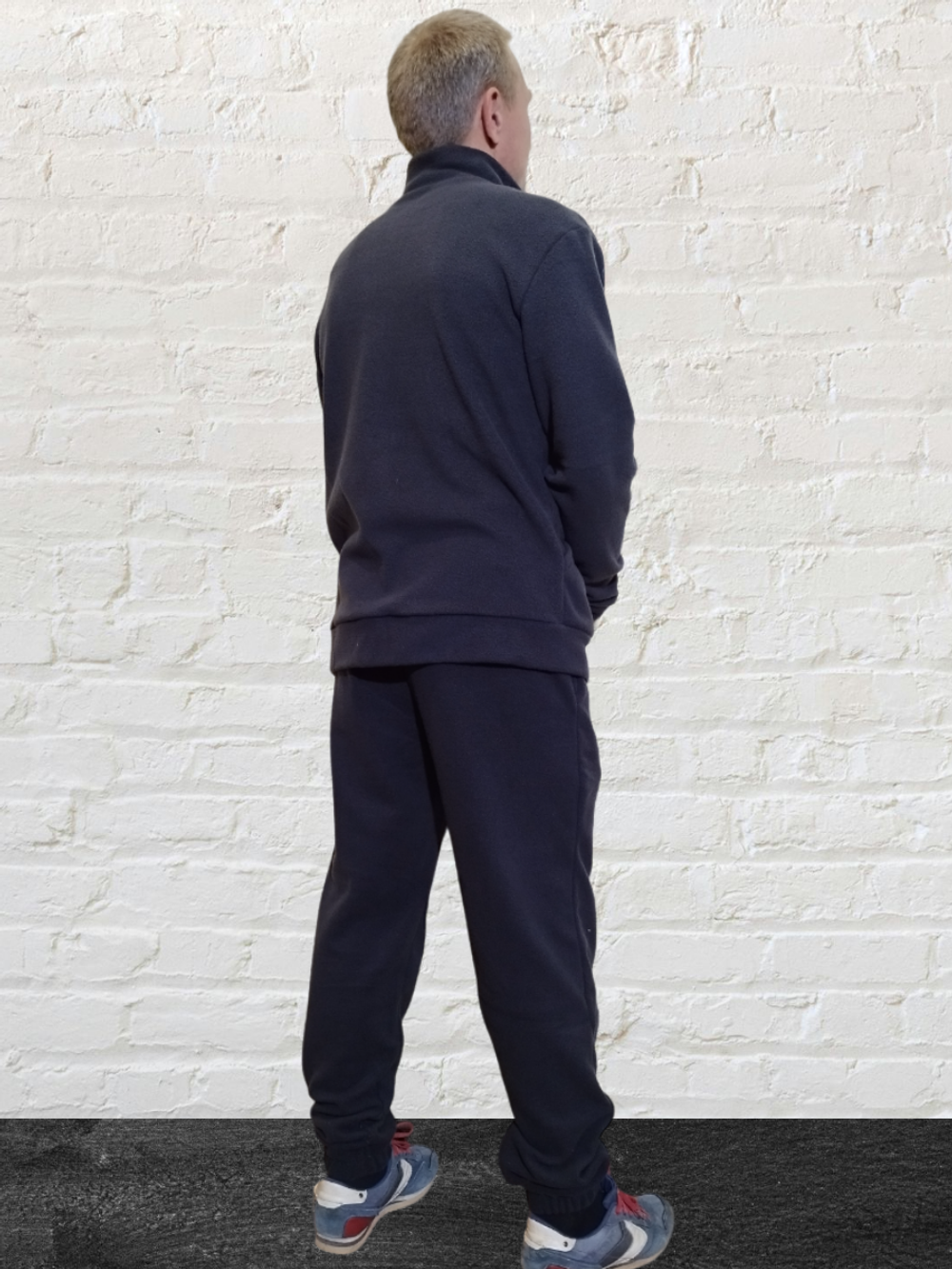 3058 Жакет мужской на замке флис темно-серый (56)