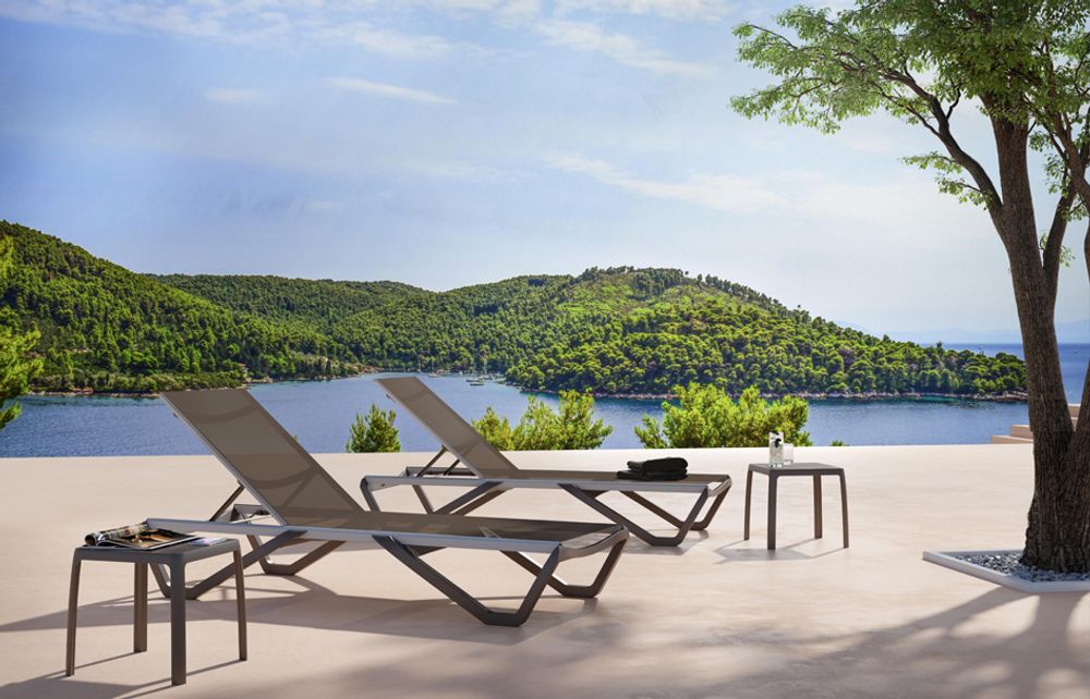 Столик пластиковый для шезлонга Papatya Wave Side Table, тортора