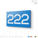 Номер на дверь 222, табличка на дверь для офиса, квартиры, кабинета, аудитории, склада, голубой 120х70 мм, Айдентика Технолоджи