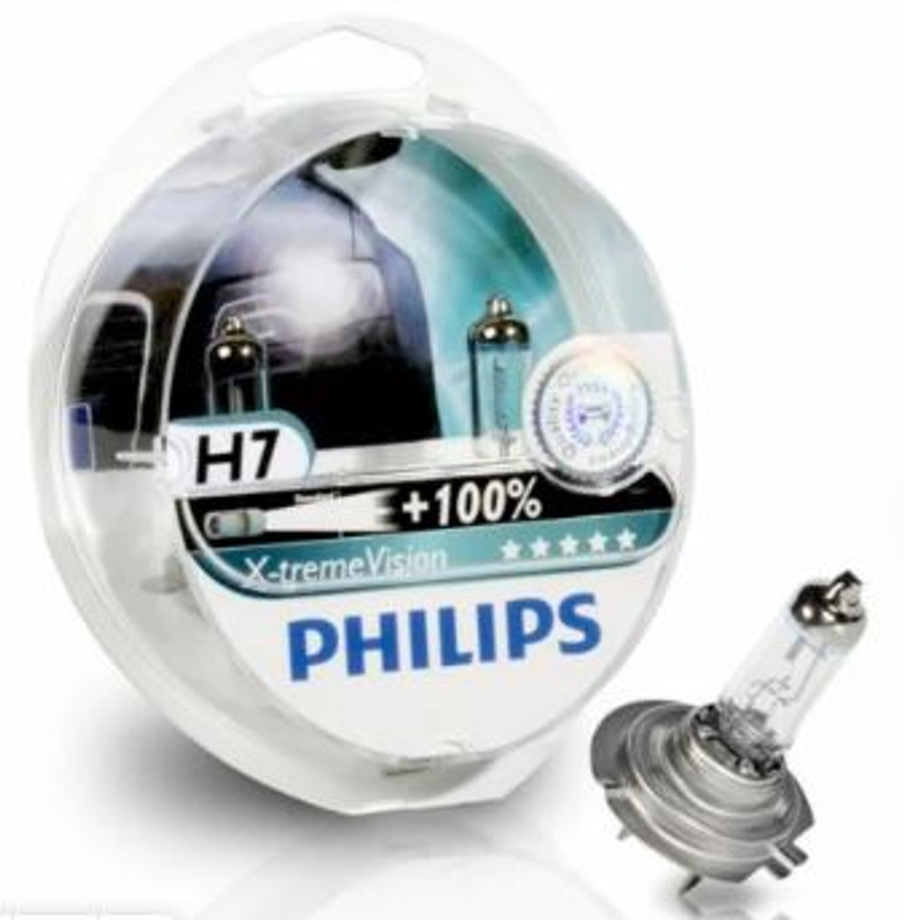 Автолампа H7 12V 55W (PX26d) Philips +100% X-treme Vision (кт2шт) P-12972XVS2