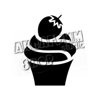 Трафарет для блеск тату "Пирожное клубничка