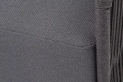 "Лугано" кресло плетеное из роупа, каркас алюминий темно-серый (RAL7024) муар, роуп темно-серый круглый, ткань темно-серая YB25-0027