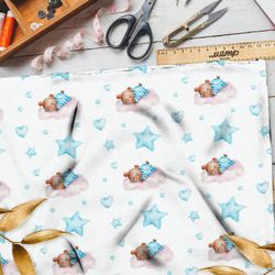 Ткань флис спящие медвежата