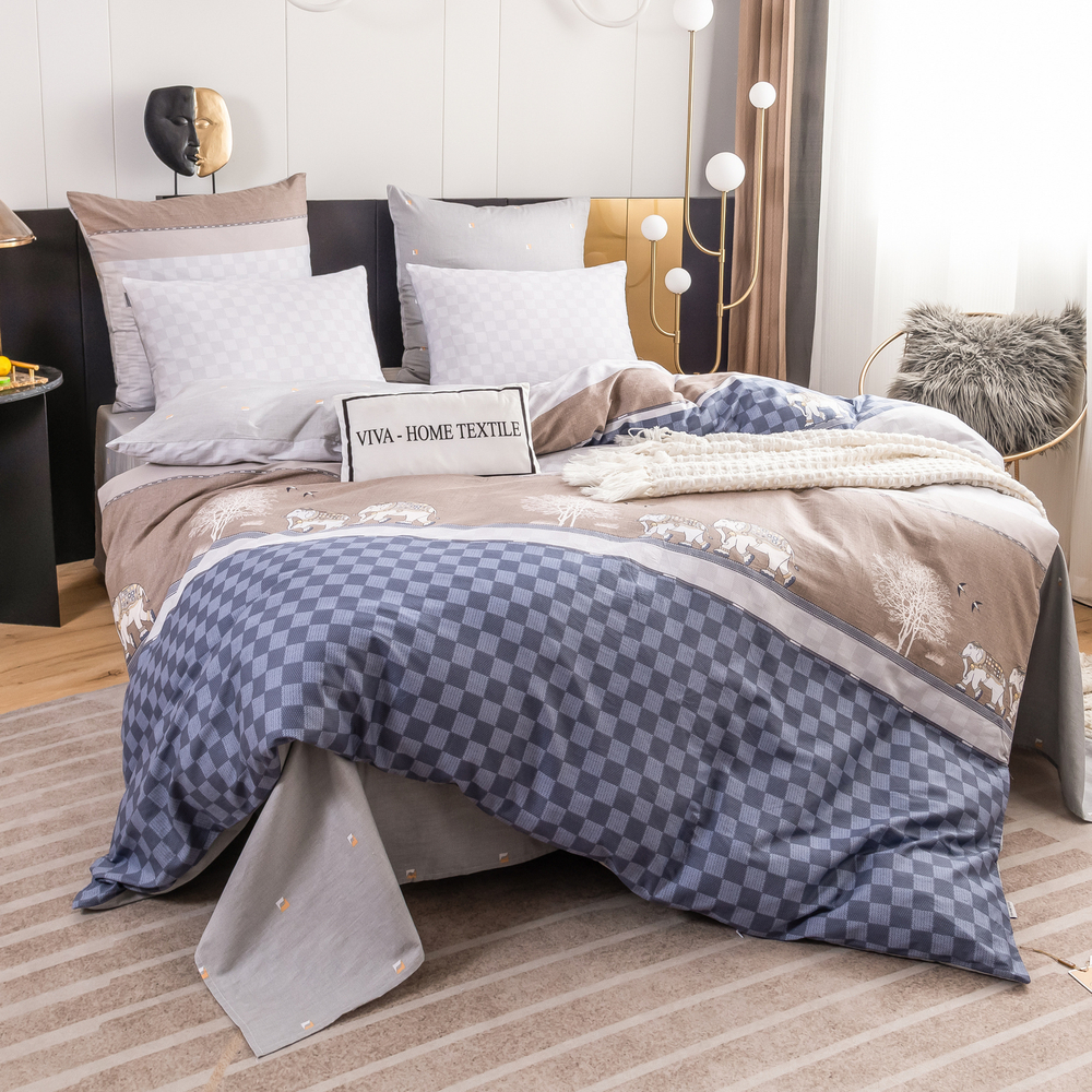 Комплект постельного белья Люкс Сатин 100% хлопок на резинке AR301