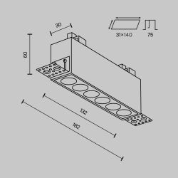 Светильник встраиваемый светодиодный Maytoni   DL065-12W3-6K-TRS-W