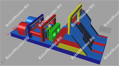 Коммерческая надувная полоса препятствий «Оптимальная», 10*3*4 м