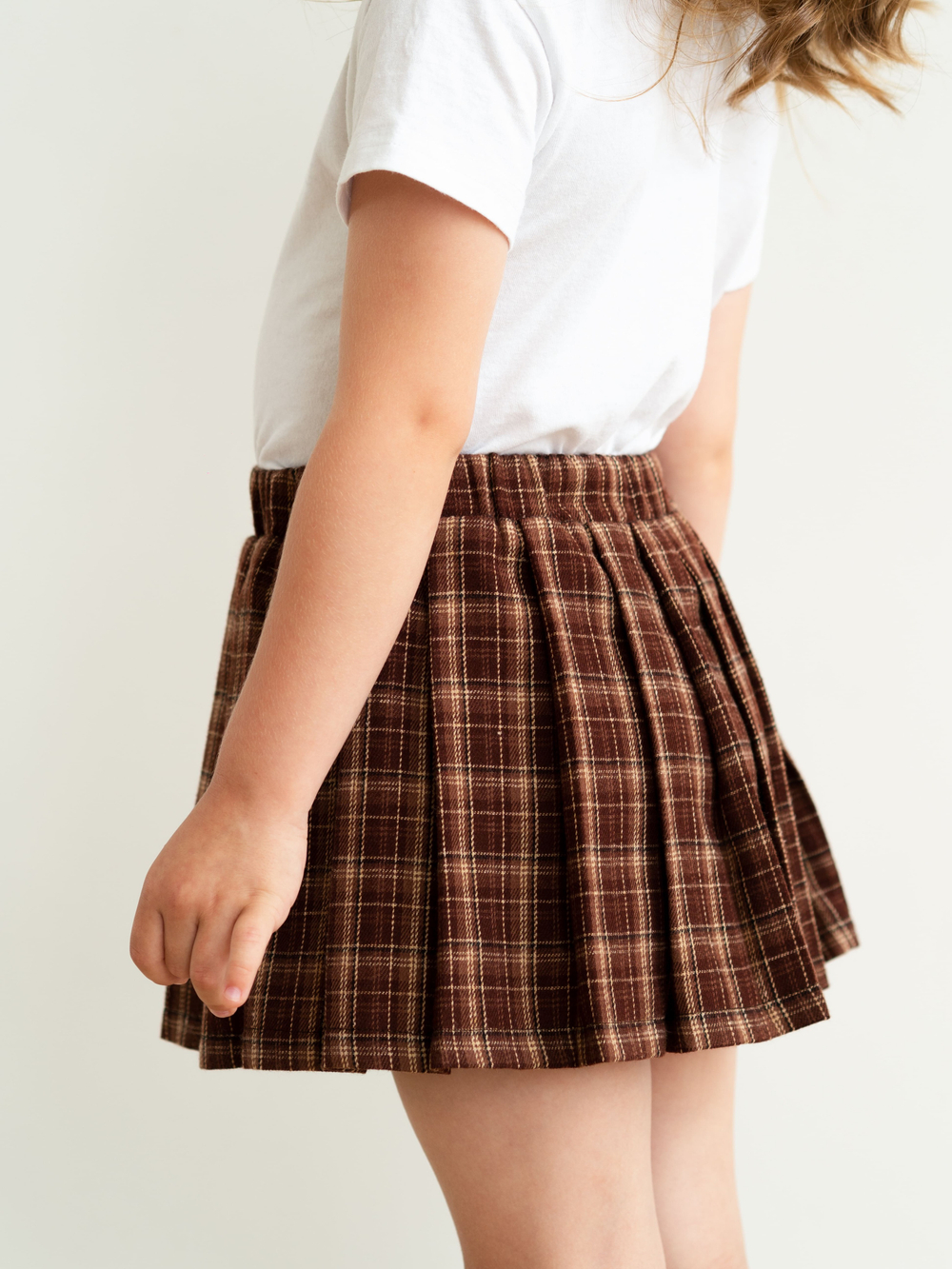 Юбка-шорты в клетку, Коричневый
