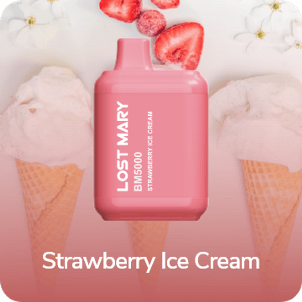 Lost mary BM 5000 Strawberry ice cream Клубничное мороженое купить в Москве с доставкой по России