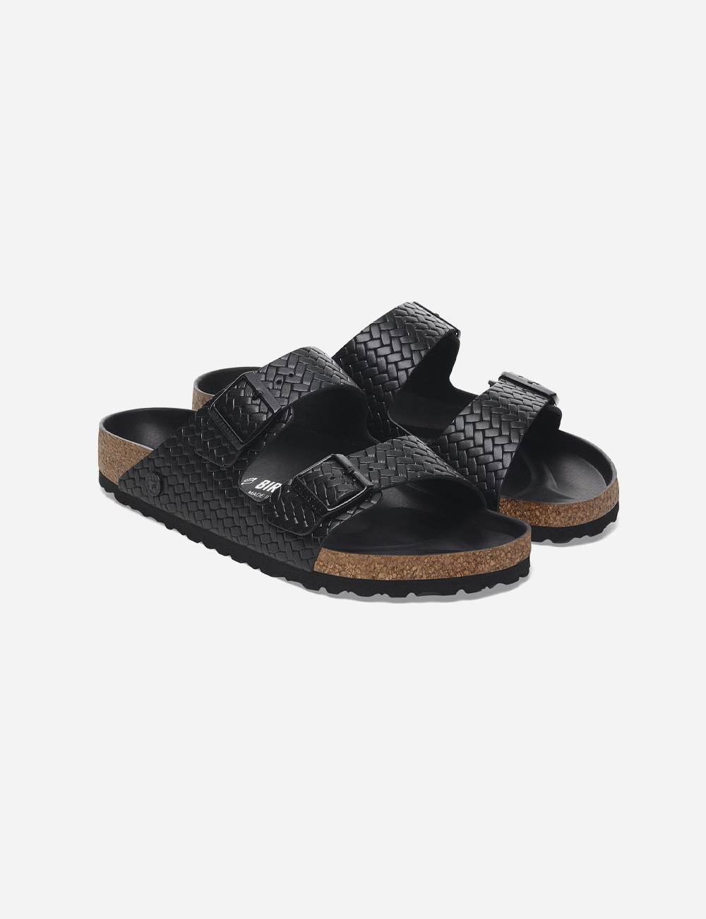 Birkenstock Arizona Rivet Woven Emboss Ecru Sandals "Black"