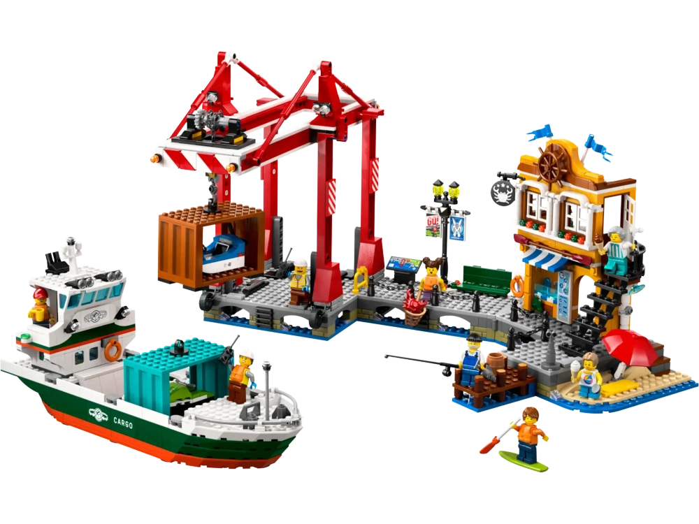 Конструктор LEGO City 60422 Приморская гавань с грузовым кораблем