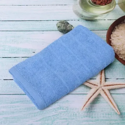 Полотенце махровое 50*90см «Sea ​​wave» цвет голубой 10520 плотность 400гр/м2
