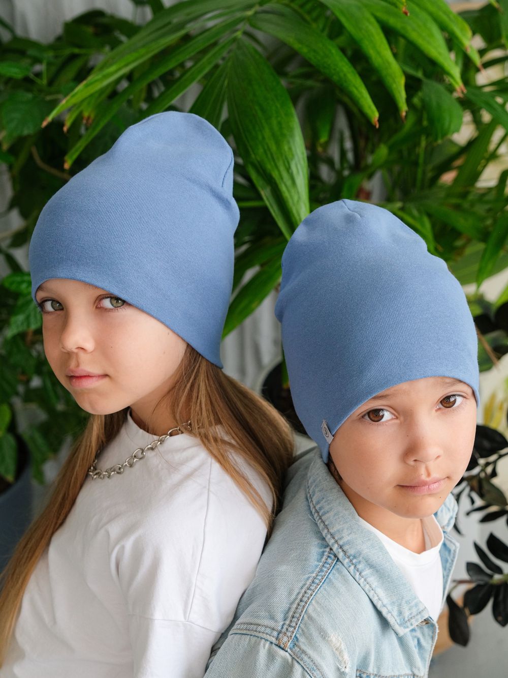 Шапка трикотажная (Джинс) МОКО