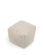 Mascarell Пуф из хлопка и полипропилена белого цвета 45 x 45 см