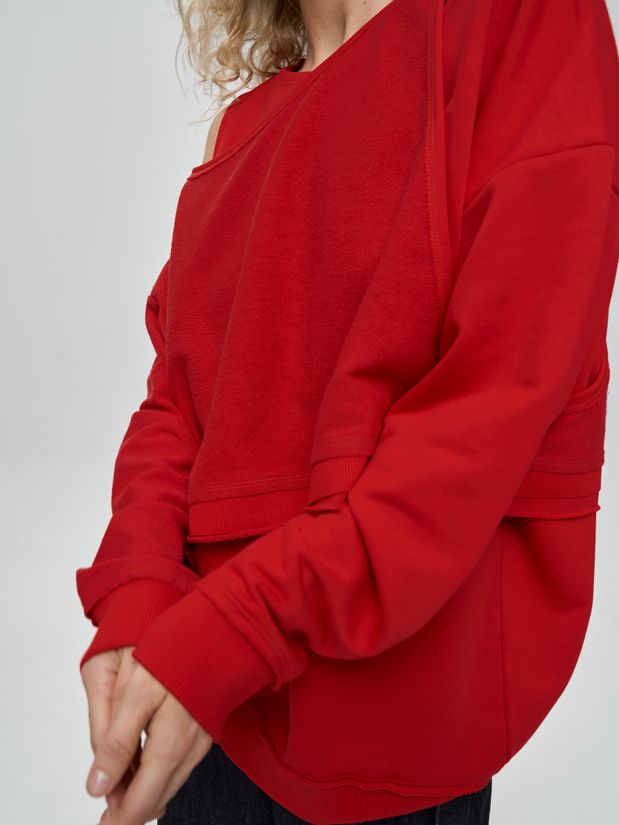 Свитшот двойной, красный
