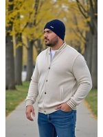 шапка вязаная теплая с отворотом стильная