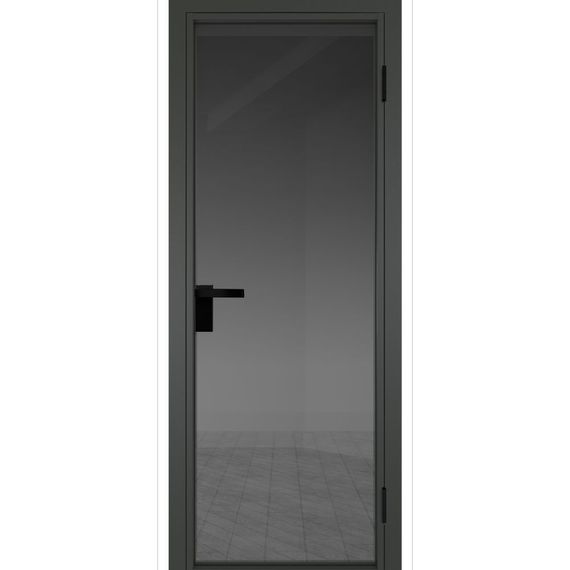 Межкомнатная дверь алюминиевая Profil Doors 1AG серая ночь остеклённая