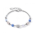 Браслет Coeur de Lion Blue-Beige 5059/30-0710 цвет бежевый, белый, синий, серебряный