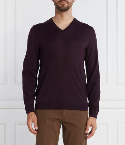 Wełniany свитер Melba-P BOSS BLACK - бордовый(50468261)