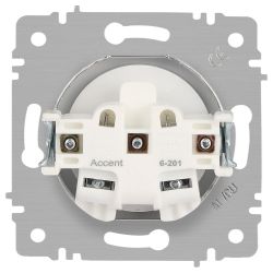 Розетка Intro Accent 6-201-06 2P 16А-250В IP20 СУ AL/CU перламутр | Intro